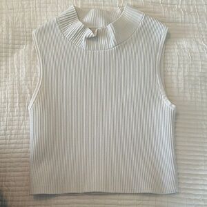 Wilfred Cream Ribbed Tie Front Tank Top